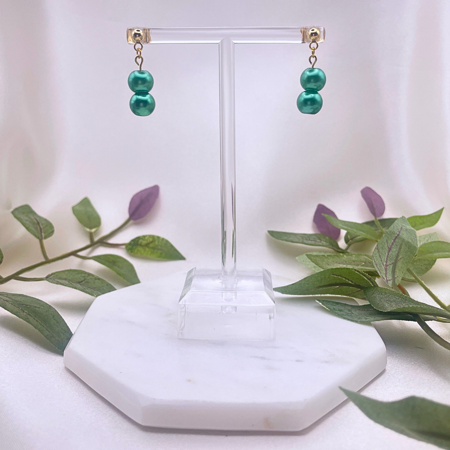 Glass Bead Dangle Earrings