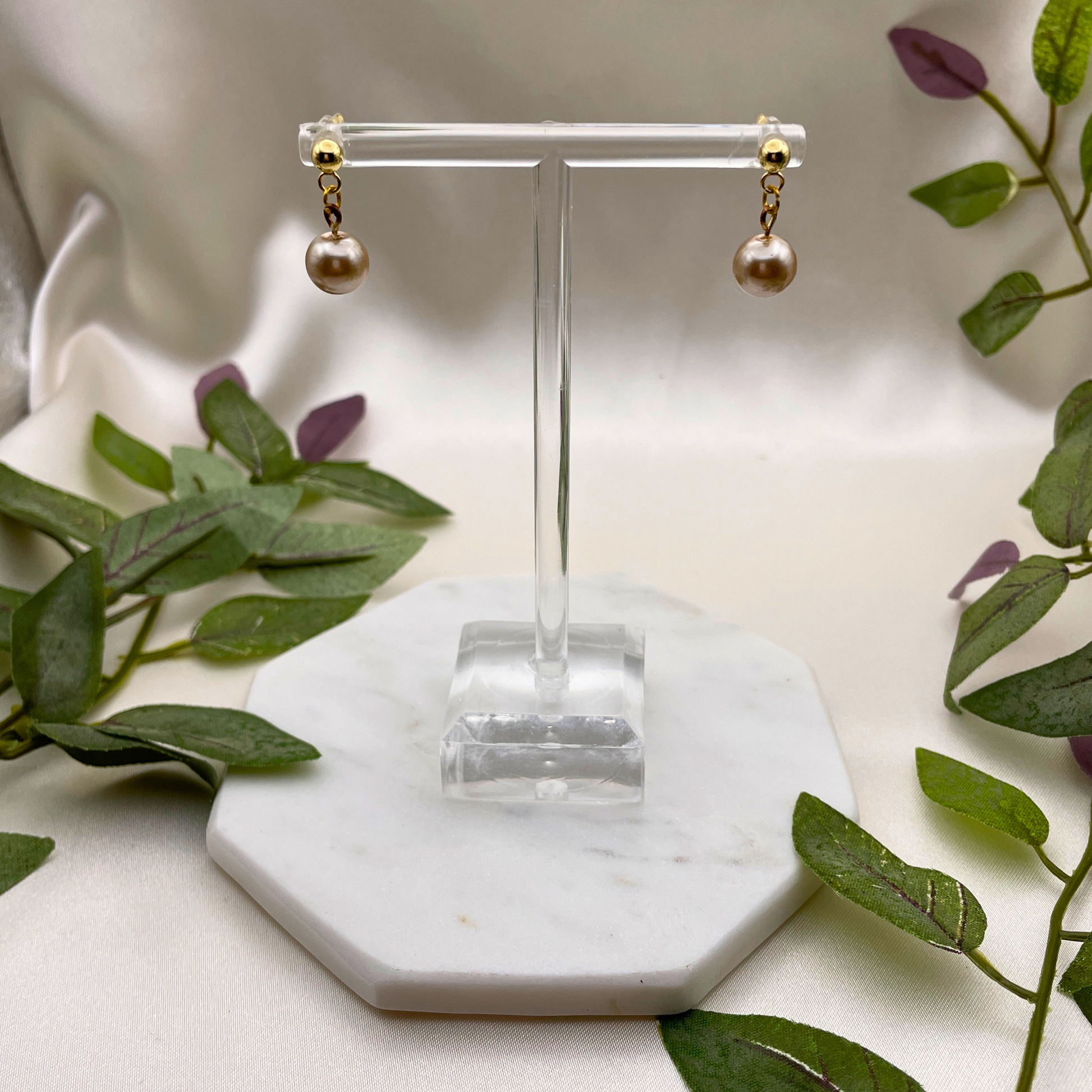 Single Glass Bead Dangle Earrings - Cherri Marley Jewelry