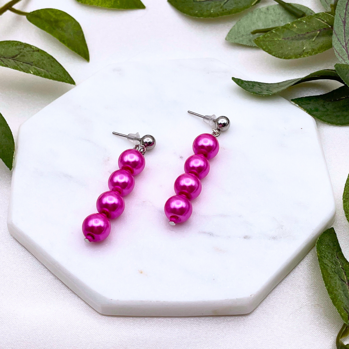 Glass Bead Dangle Earring