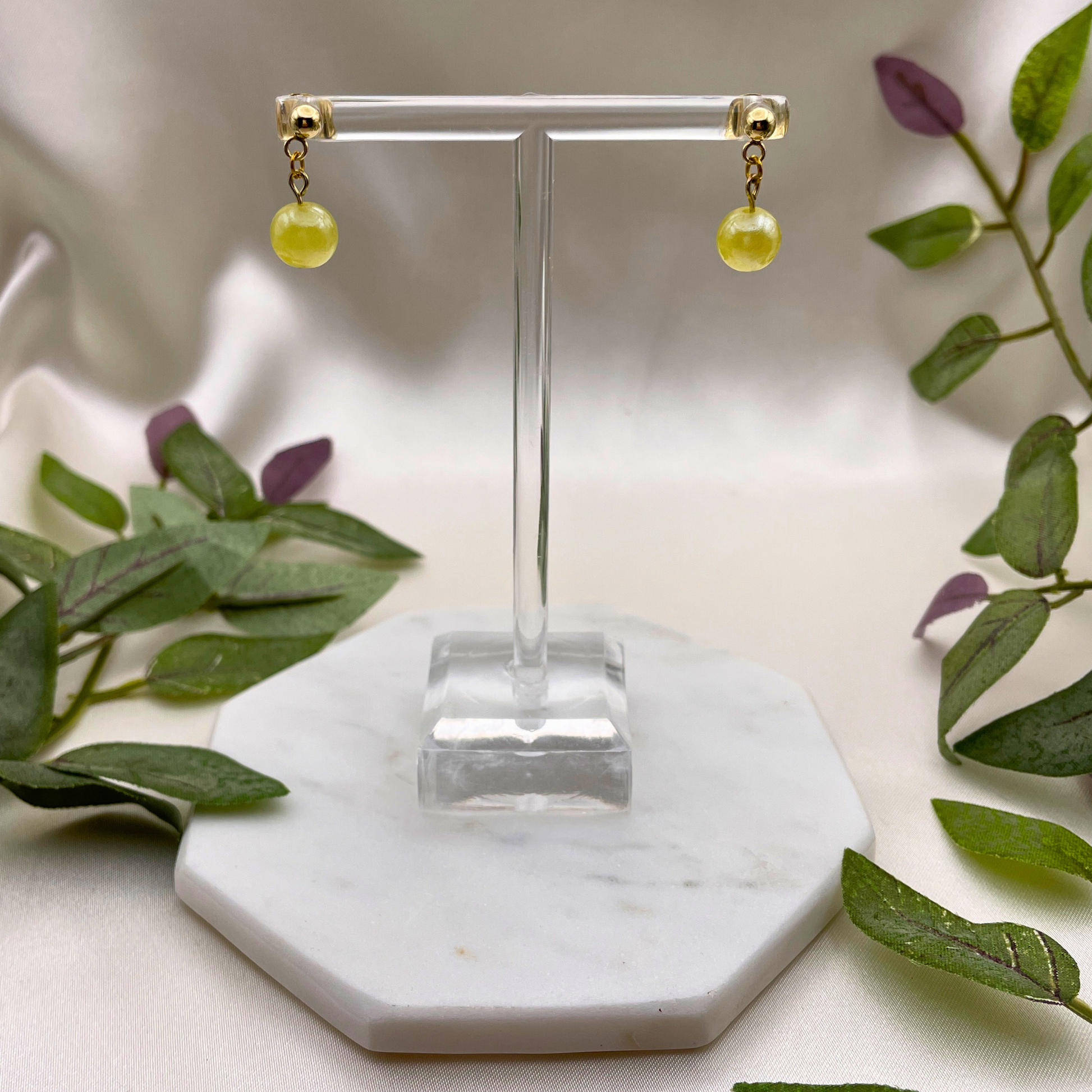Single Glass Bead Dangle Earrings - Cherri Marley Jewelry
