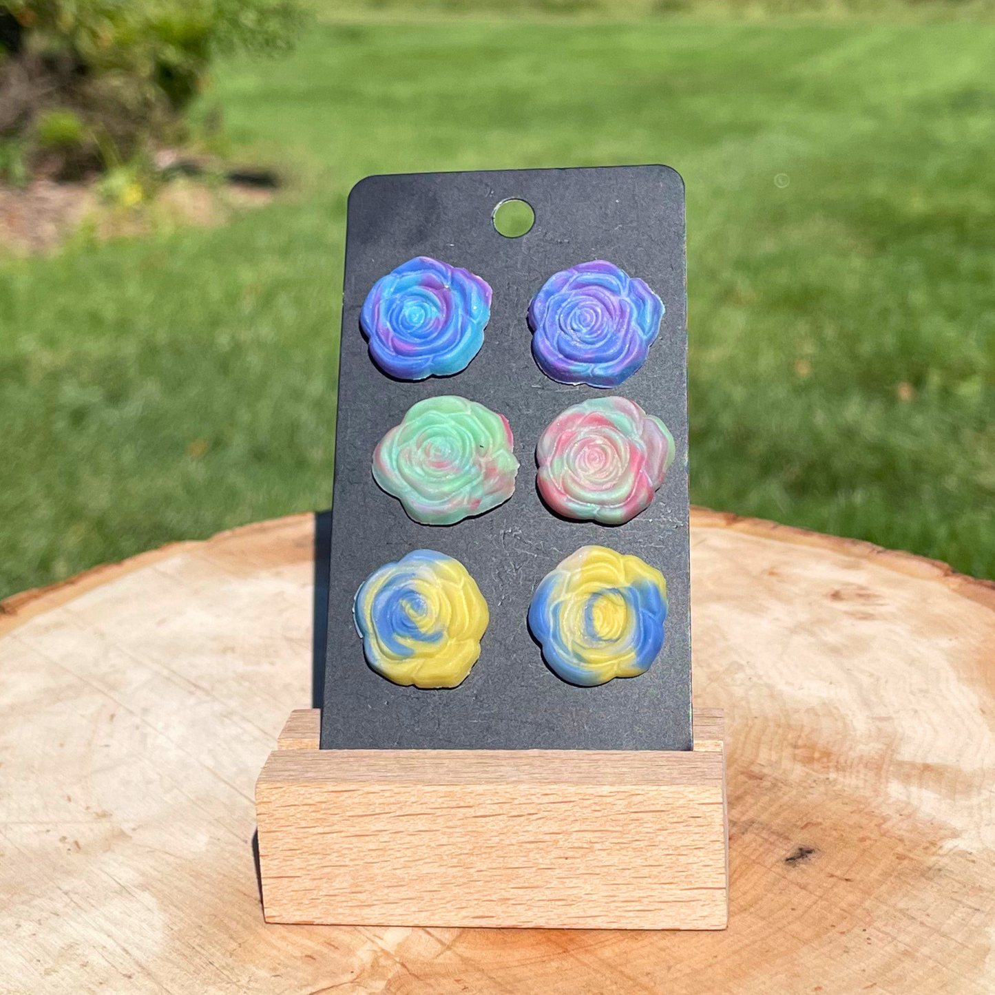 3 Pack Clay Rose Earrings - Cherri Marley Jewelry