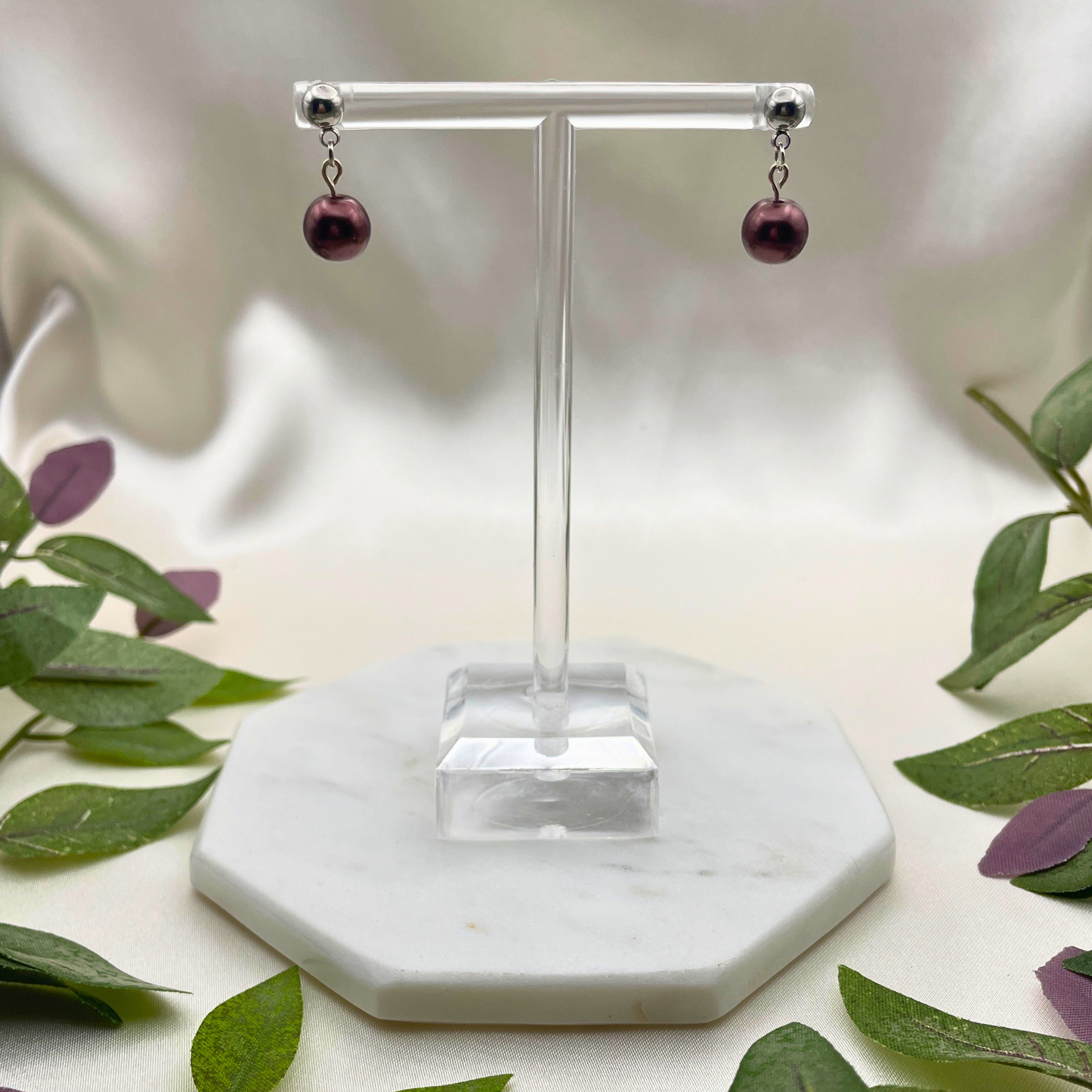 Single Glass Bead Dangle Earrings - Cherri Marley Jewelry