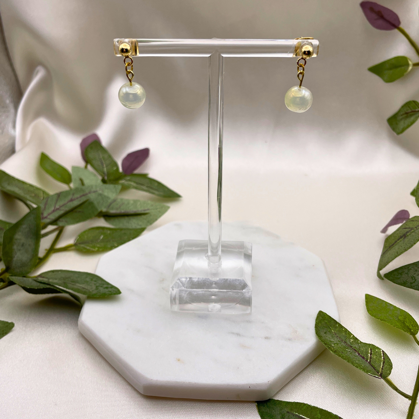 Single Glass Bead Dangle Earrings - Cherri Marley Jewelry