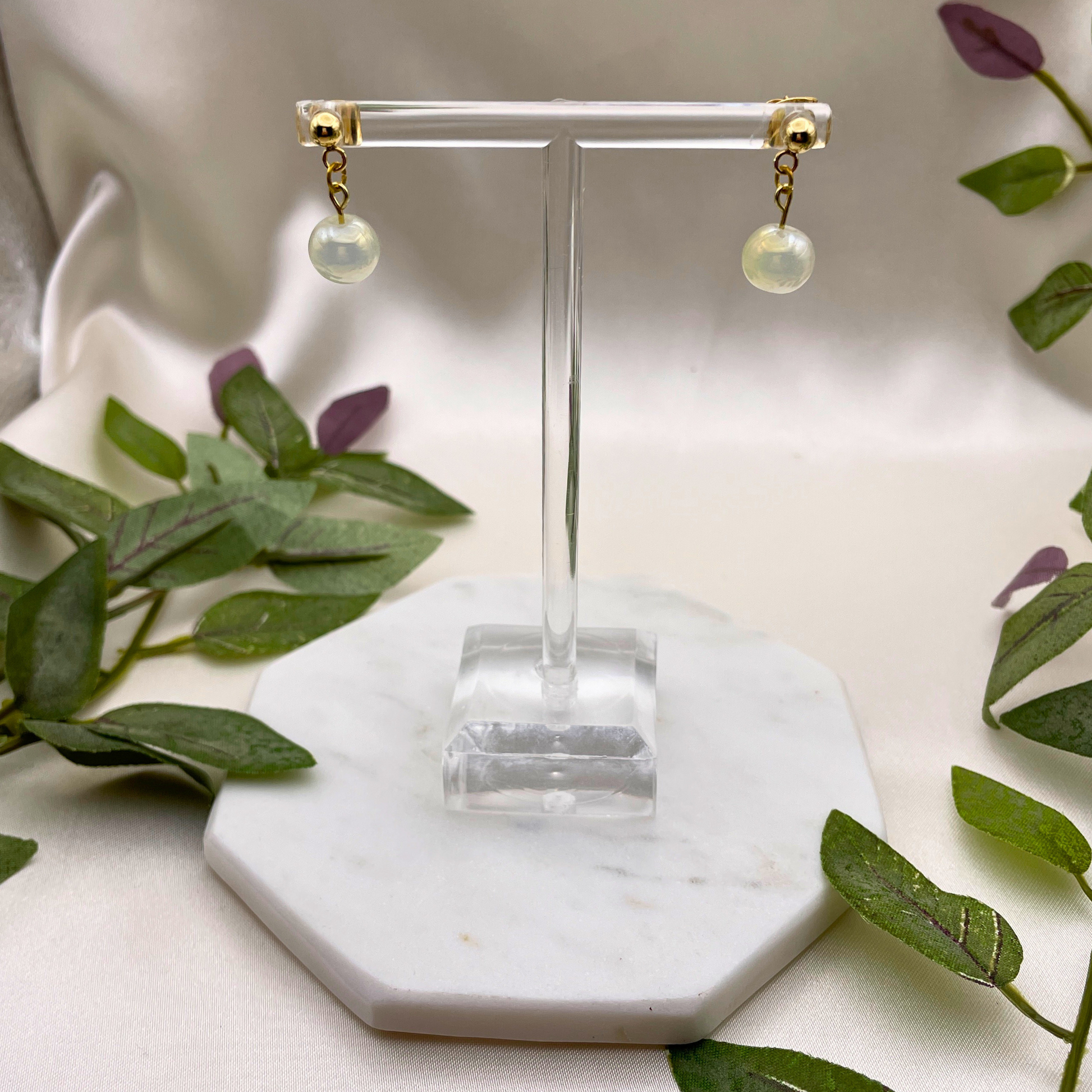 Single Glass Bead Dangle Earrings - Cherri Marley Jewelry