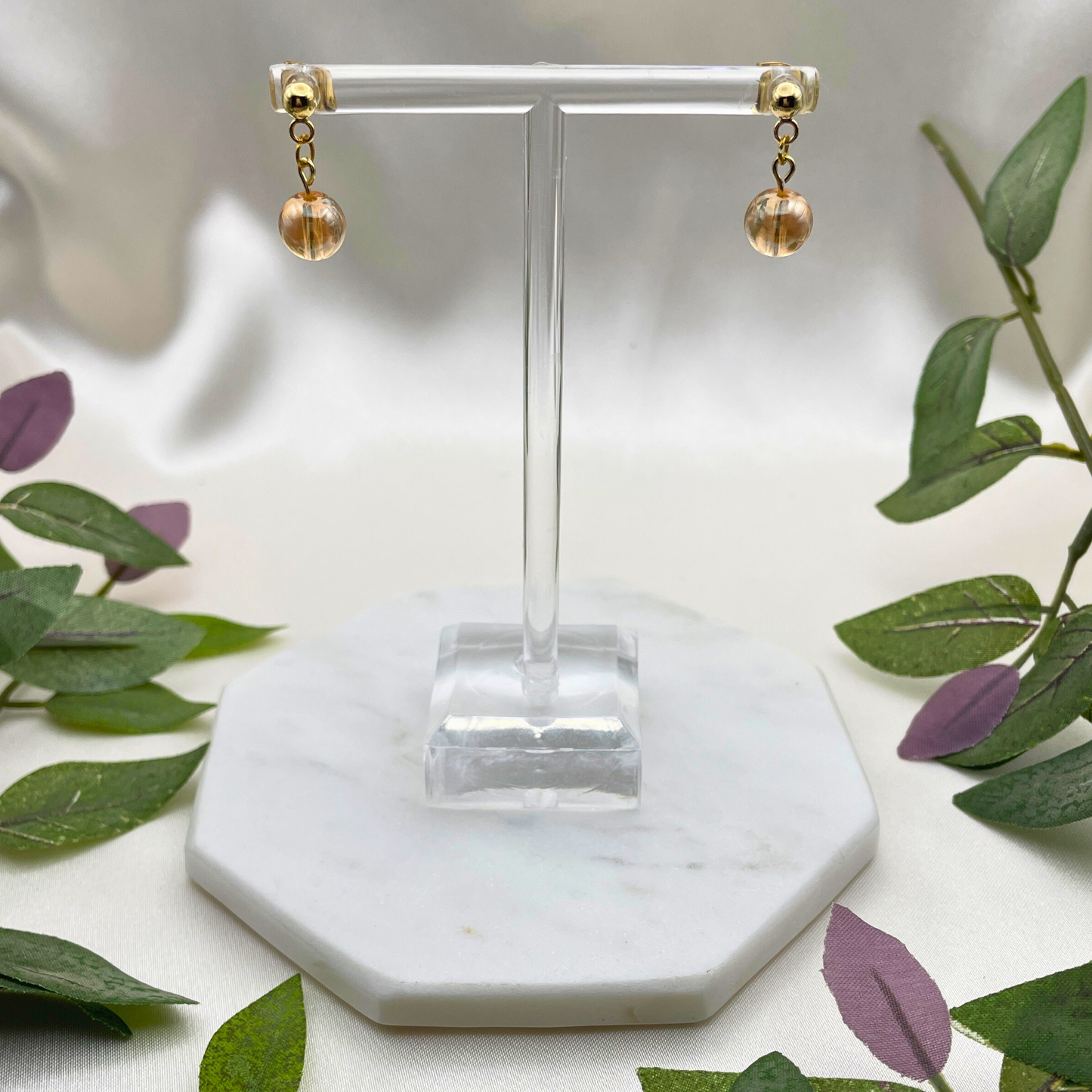 Single Glass Bead Dangle Earrings - Cherri Marley Jewelry