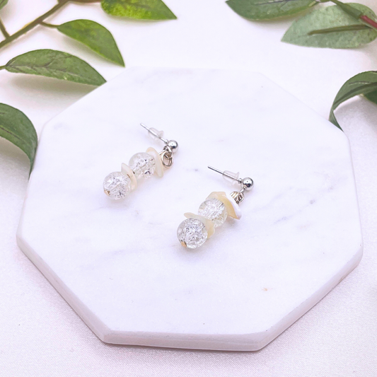 Glass Bead with Sea Shell Dangle Earring - Cherri Marley Jewelry