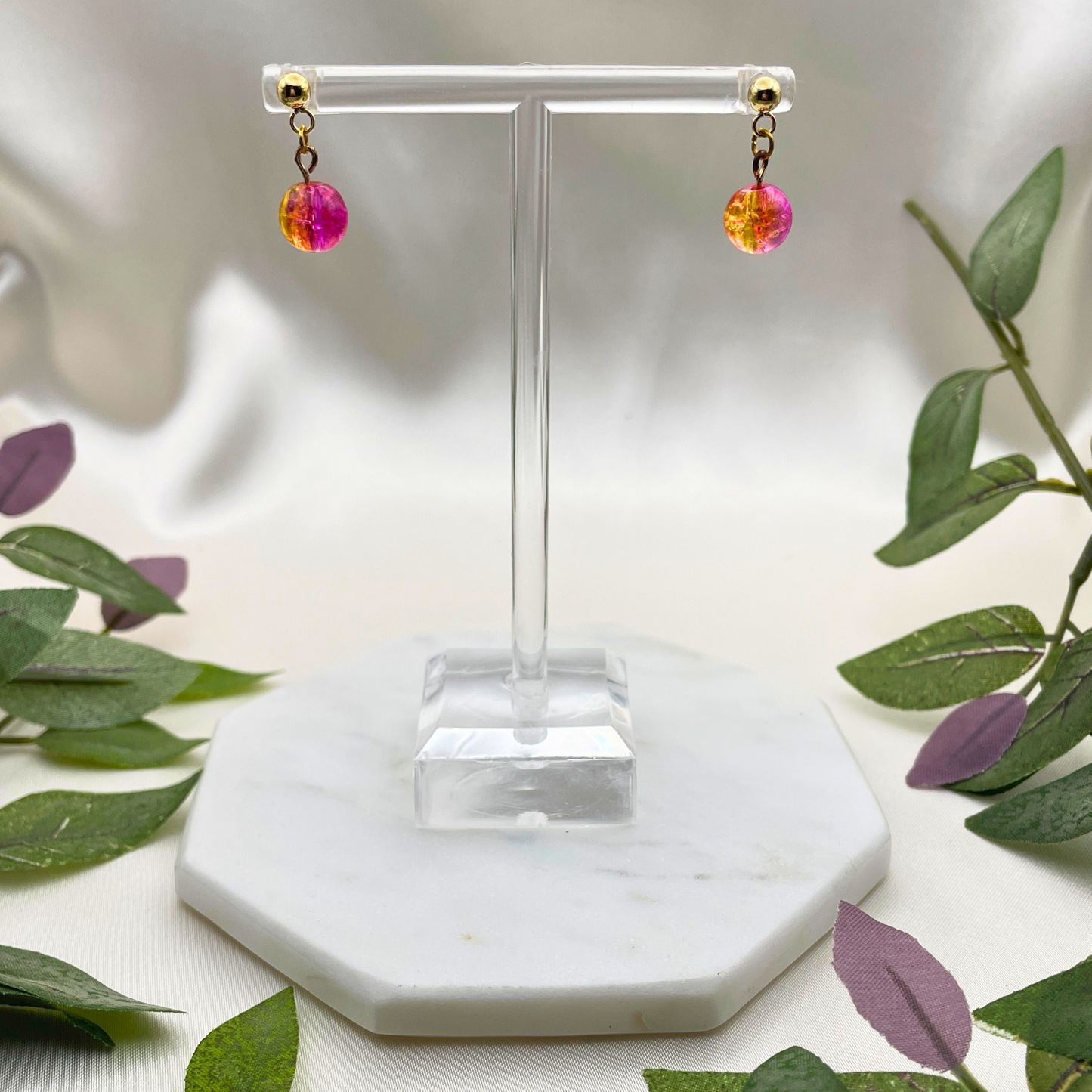 Single Glass Bead Dangle Earrings - Cherri Marley Jewelry