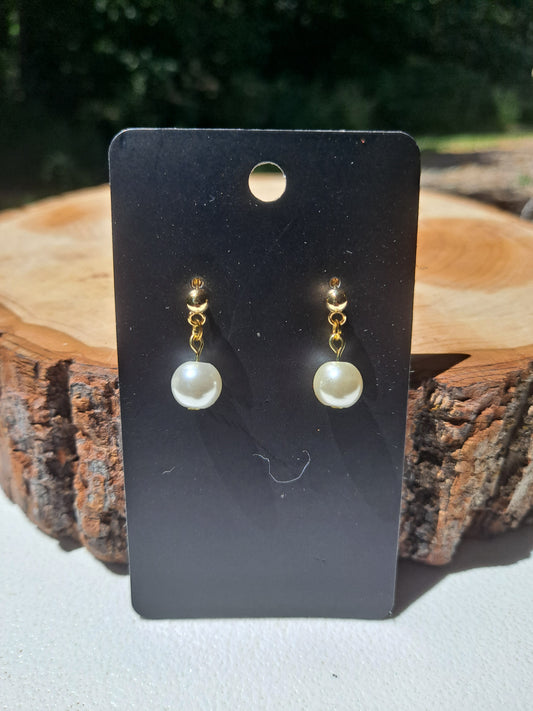 Single Glass Bead Dangle Earrings