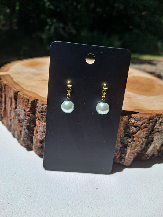 Single Glass Bead Dangle Earrings