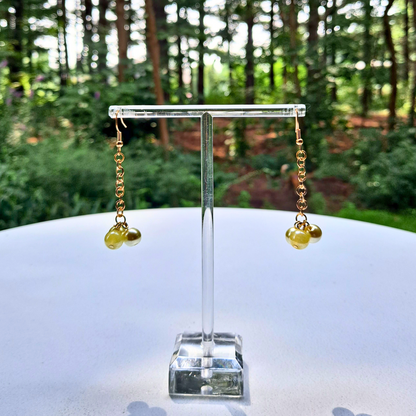 Single Chain Glass Bead Dangle Earrings - Cherri Marley Jewelry