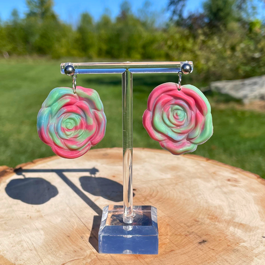 Clay Rose Dangle Earrings - Cherri Marley Jewelry