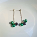 Single Chain Glass Bead Dangle Earrings - Cherri Marley Jewelry