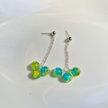 Single Chain Glass Bead Dangle Earrings - Cherri Marley Jewelry