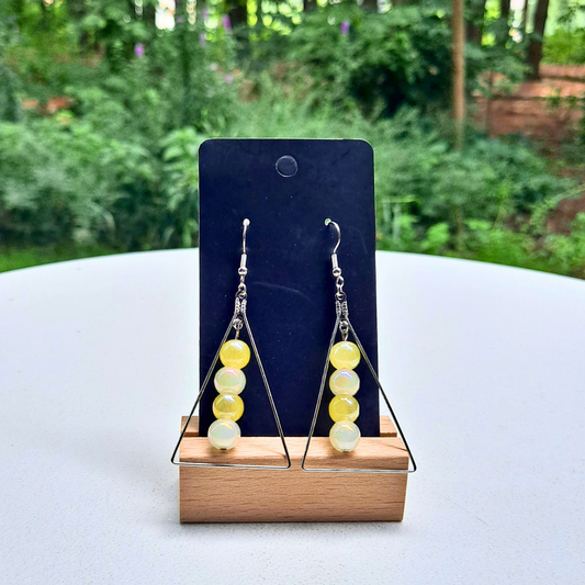 Beaded Triangle Dangle Earrings