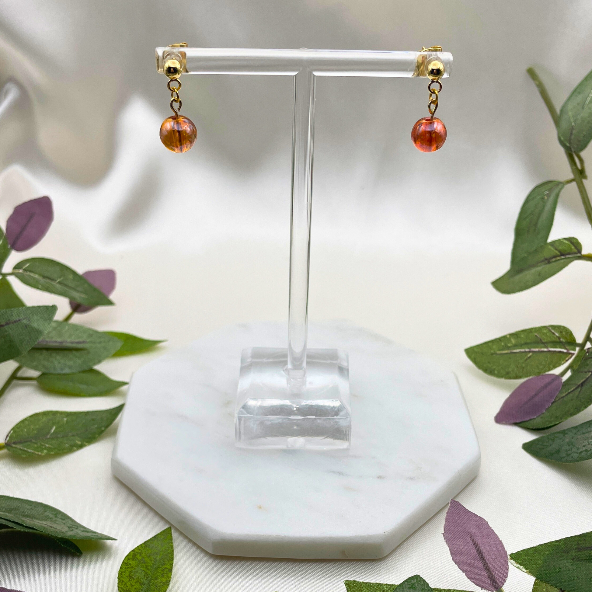 Single Glass Bead Dangle Earrings - Cherri Marley Jewelry