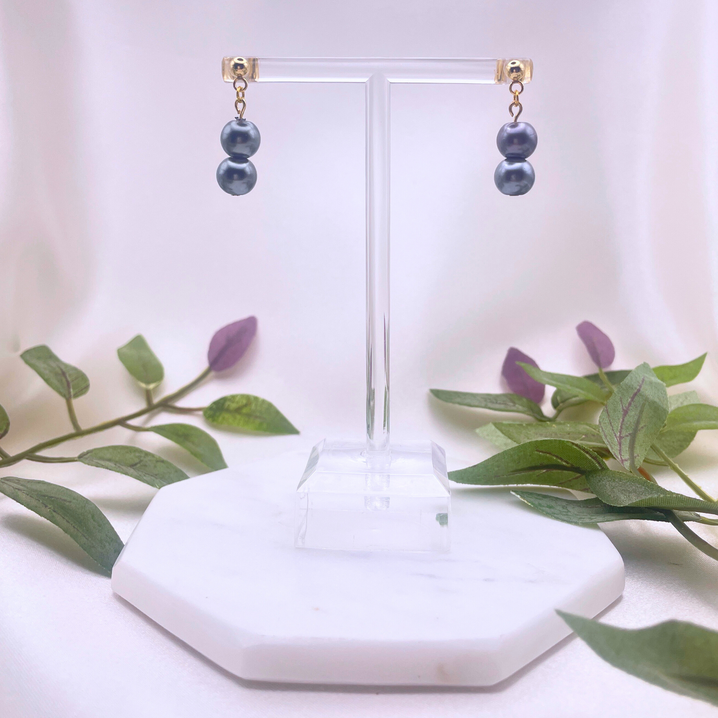 Glass Bead Dangle Earrings