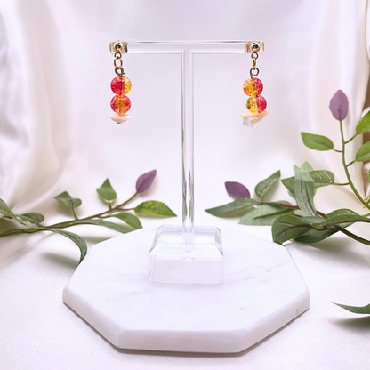 Glass Bead with Sea Shell Dangle Earring - Cherri Marley Jewelry