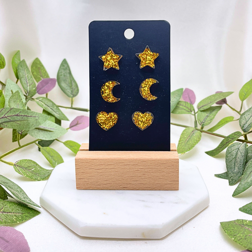 3 Pack Sparkling Stud Earrings - Cherri Marley Jewelry