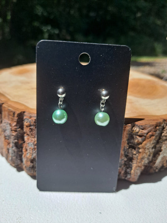 Single Glass Bead Dangle Earrings